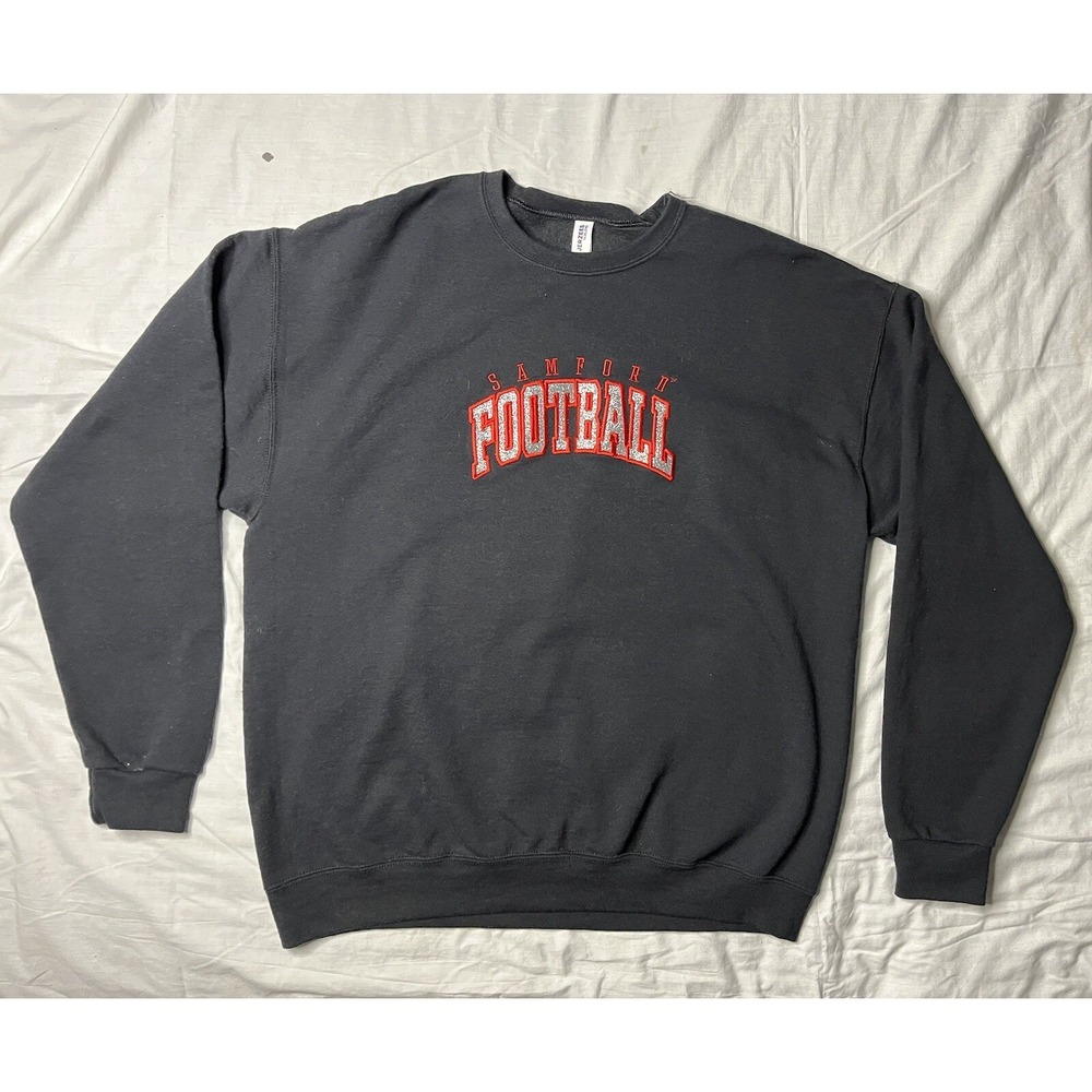 Jerzees Sanford Football Bulldogs Sweatshirt Men's Size XL Black Glitter Logo
